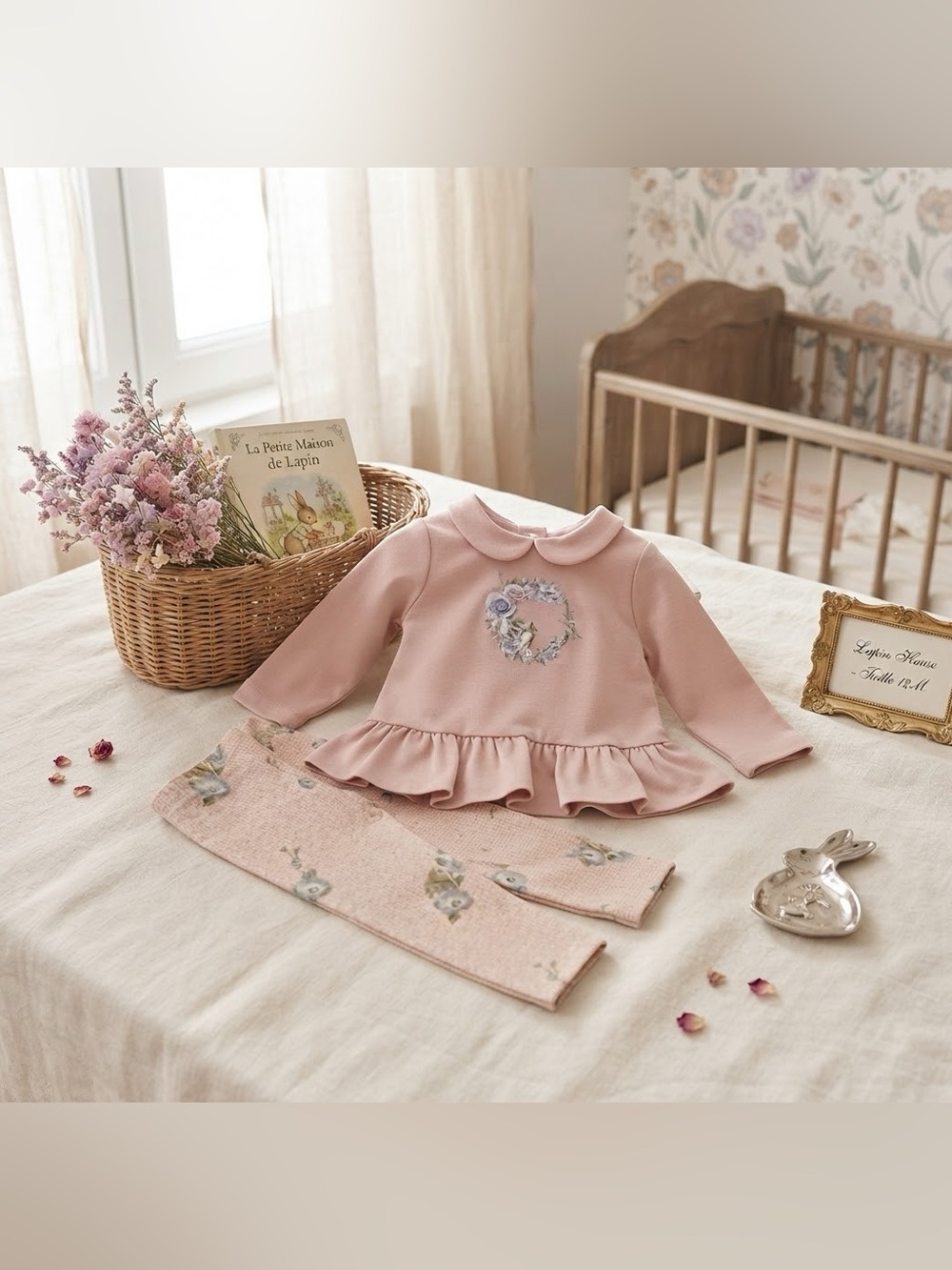Lapin House Pink Bunny Baby Outfit for Easter or Spring